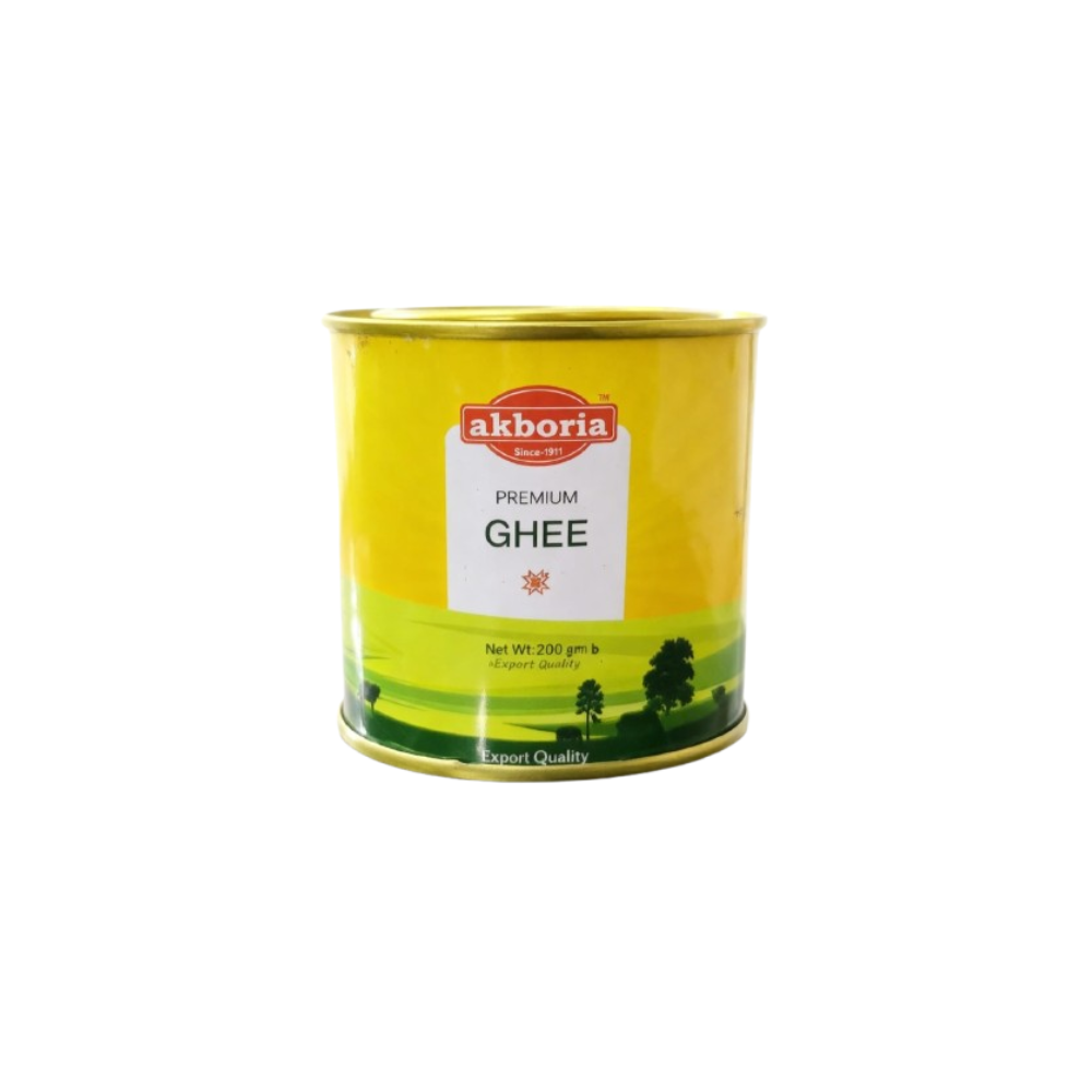 Akboria  Premium Ghee 200 gm Can  | আকবরিয়া প্রিমিয়াম ঘি ২০০ গ্রাম ক্যান