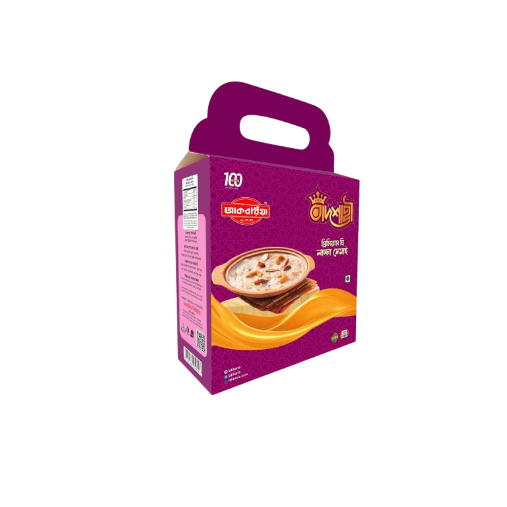 Akboria Badshahi Premium Ghee Laccha Shemai 500 gm Box - আকবরিয়া বাদশাহী প্রিমিয়াম ঘি লাচ্ছা সেমাই ৫০০ গ্রাম বক্স