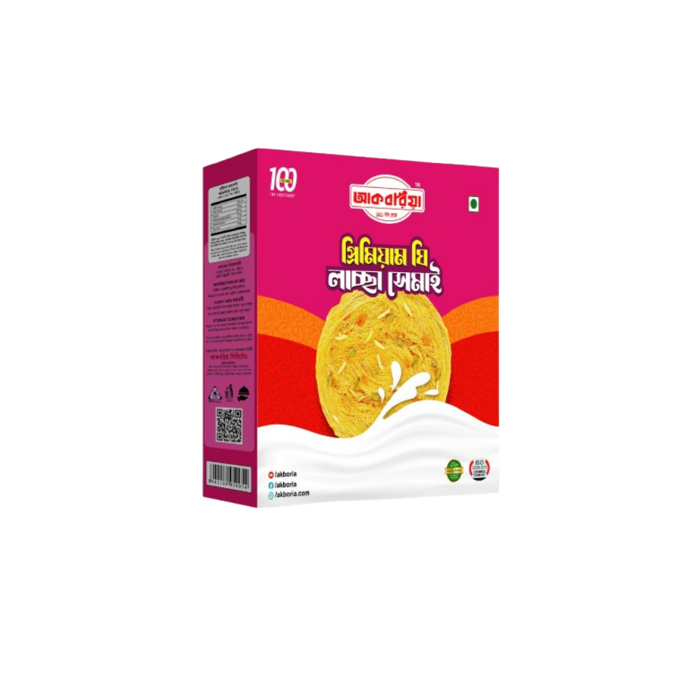 Akboria Premium Ghee Laccha Shemai 425 gm Box - আকবরিয়া প্রিমিয়াম ঘি লাচ্ছা ৪২৫ গ্রাম বক্স